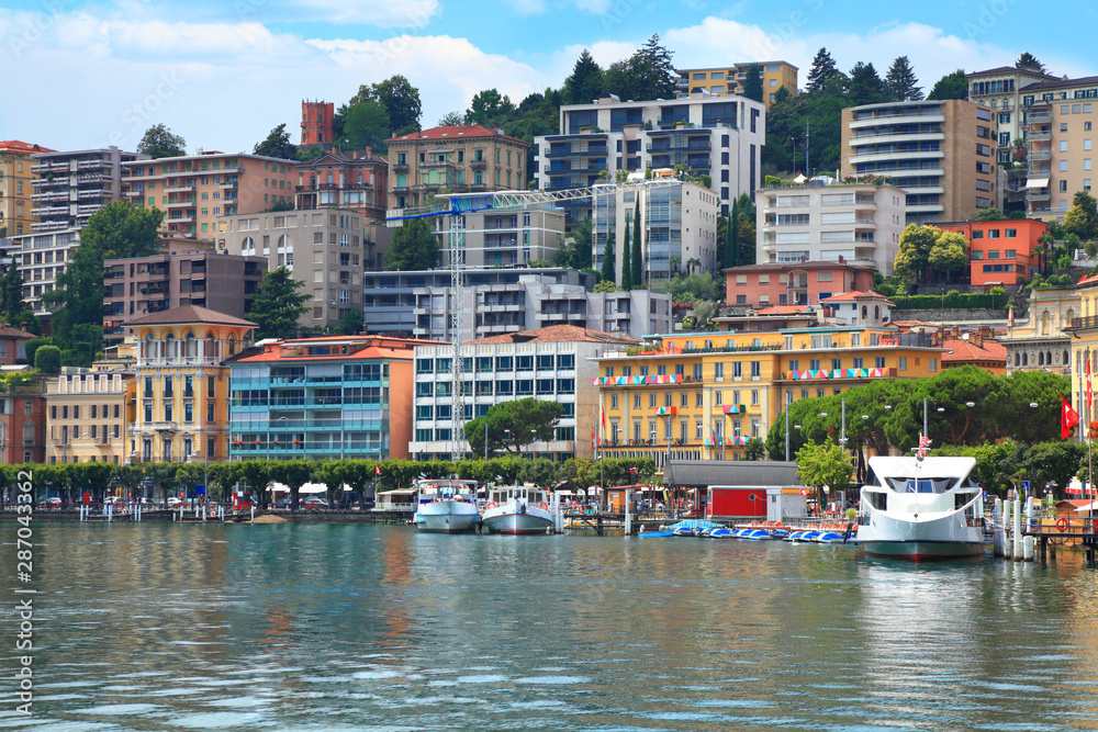 embankment of the city of Lugano