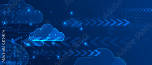 Cloud technology. Integrated digital web concept background
