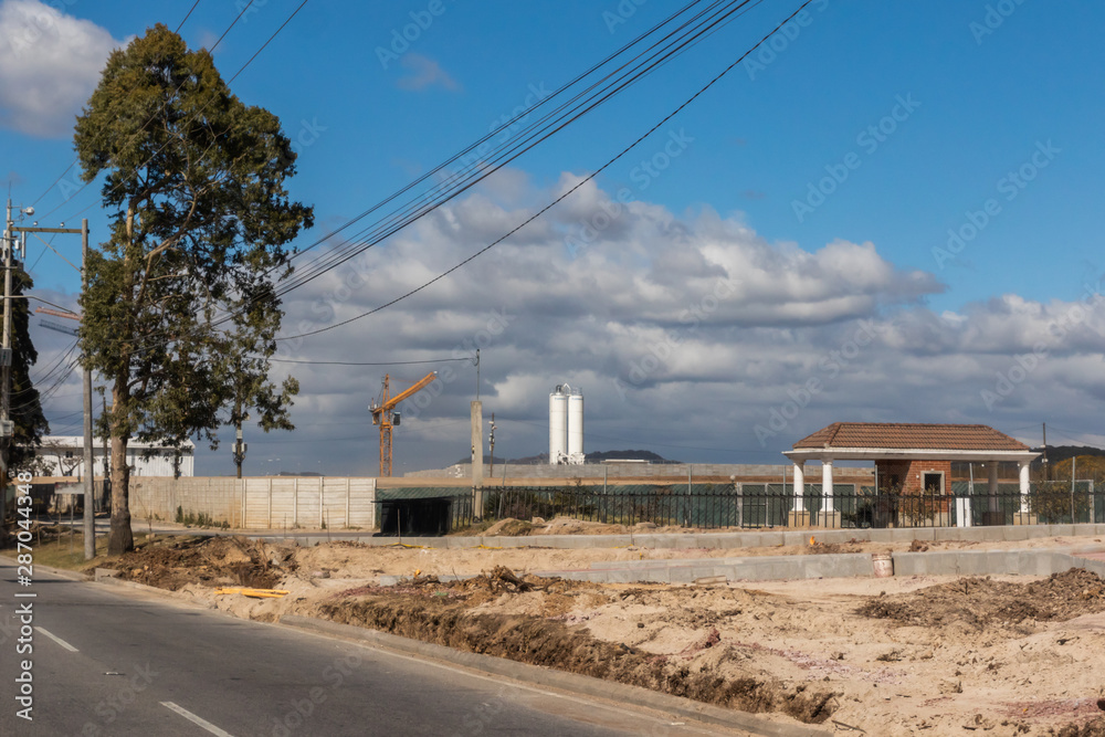 GUATEMALA CITY, GUATEMALA - December 23, 2018: a construction site in Guatemala City GUATEMALA CITY, GUATEMALA - December 23, 2018: a construction site in Guatemala City