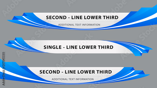 Vector video headline title or television news bar design template isolated on white background