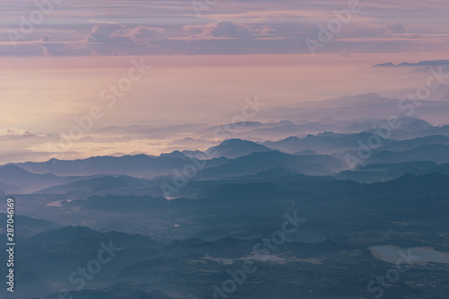 Fototapeta Naklejka Na Ścianę i Meble -  Mountains and vistas seen from the air from Mexico City to Monterrey.