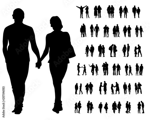 Couple of young guy and girl on white background