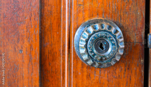 old wooden door handle