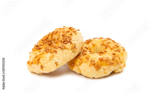 puff pastry sprinkled with sesame seeds isolated