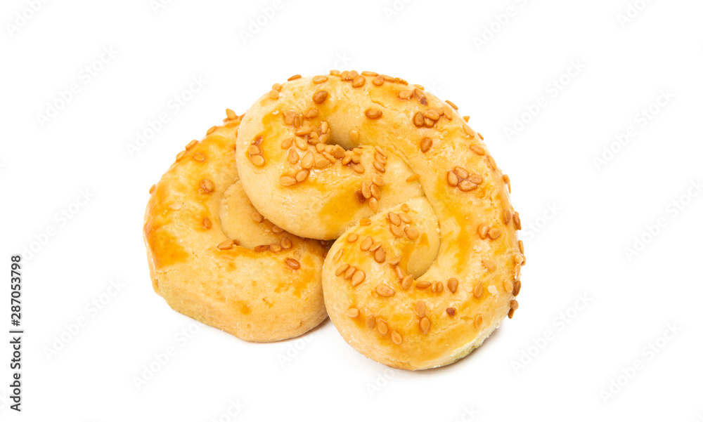 puff pastry sprinkled with sesame seeds isolated