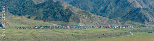 Panorama of the village of Kuyus, Altai Republic