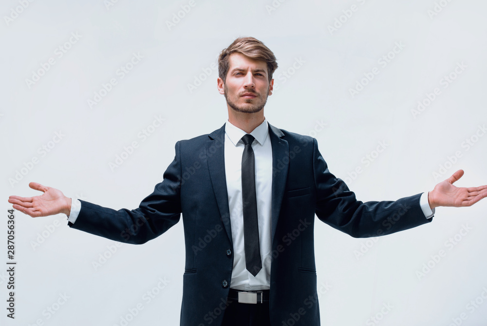 the man stands and spreads his hands the man stands and spreads his hands