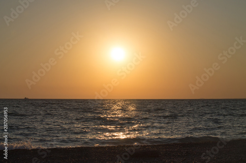 sunset over the sea romantic evening in the tropics