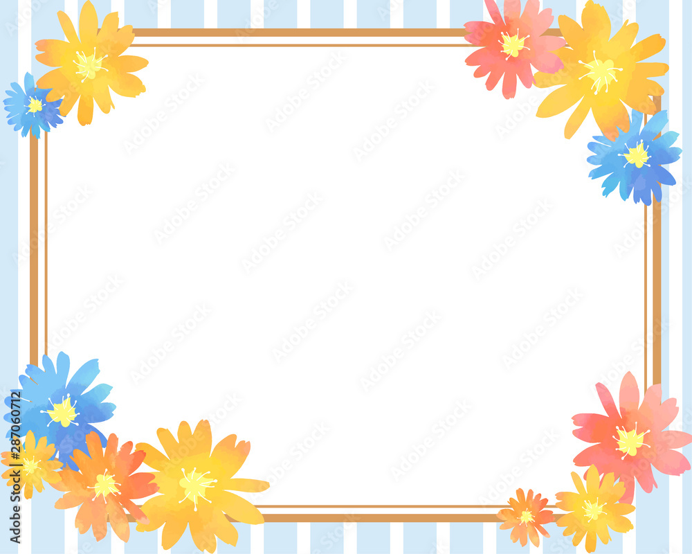 自然 花のアイコン フラワー フレーム素材 ベクター 枠 Stock Vector Adobe Stock