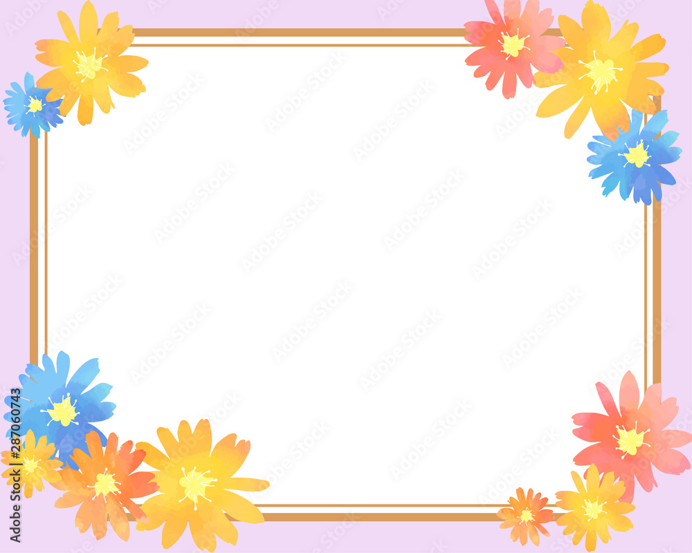 紫の背景 ベクター素材 花パーツ イラスト メッセージカード Stock Vector Adobe Stock