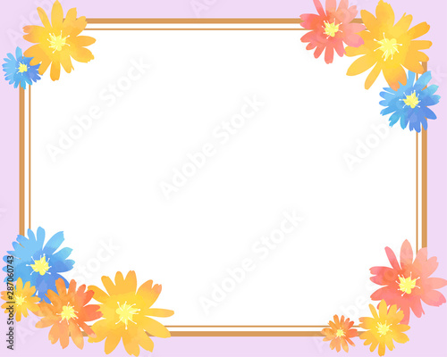 紫の背景 ベクター素材 花パーツ イラスト メッセージカード Stock Vector Adobe Stock