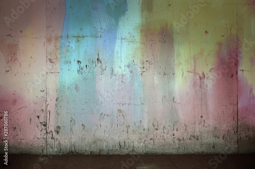 Piece of wall painted in the variuos colours photo