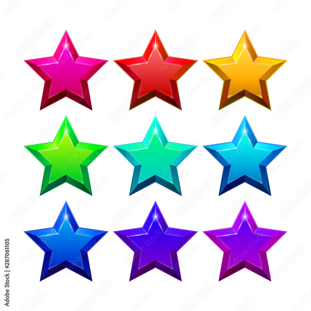 Colorful shiny stars Colorful shiny stars