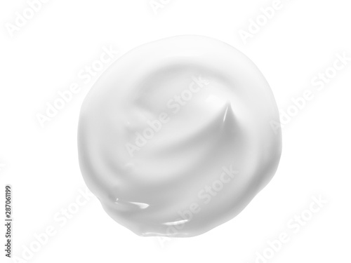Fotografiet White face cream swirl swatch isolated