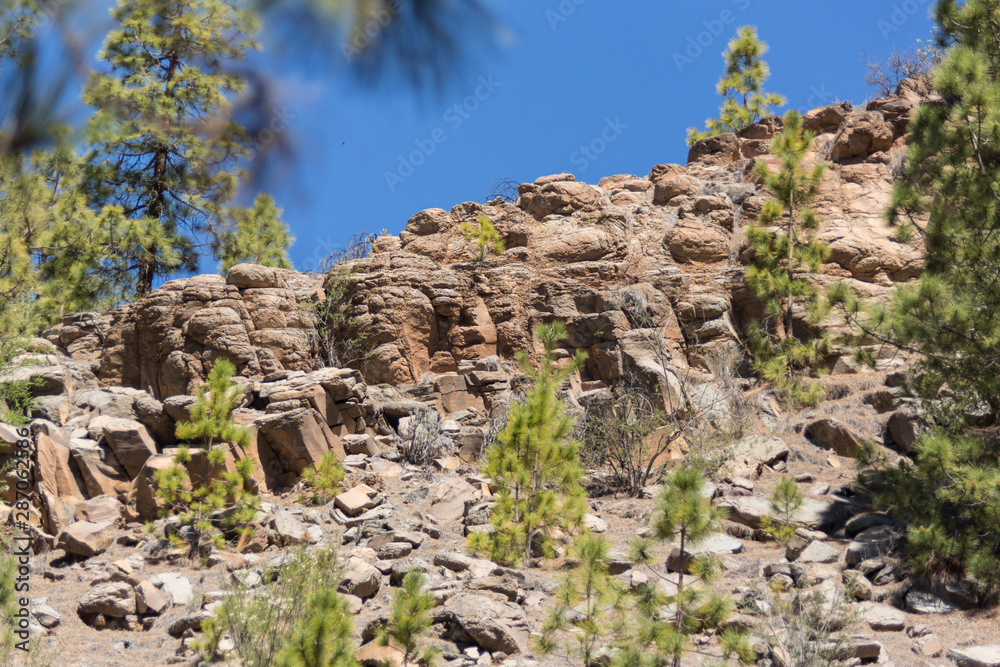 Naklejka premium Rare stone formations in the mountains, Tenerife, Spain