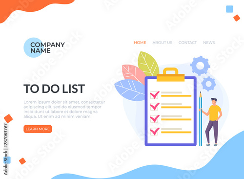 To do list concept. Vector flat cartoon graphic design illustration