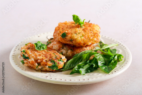 Fish and rice fritters, fishcakes