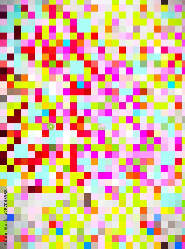 abstract background with red, pink and yellow pattern of squares
