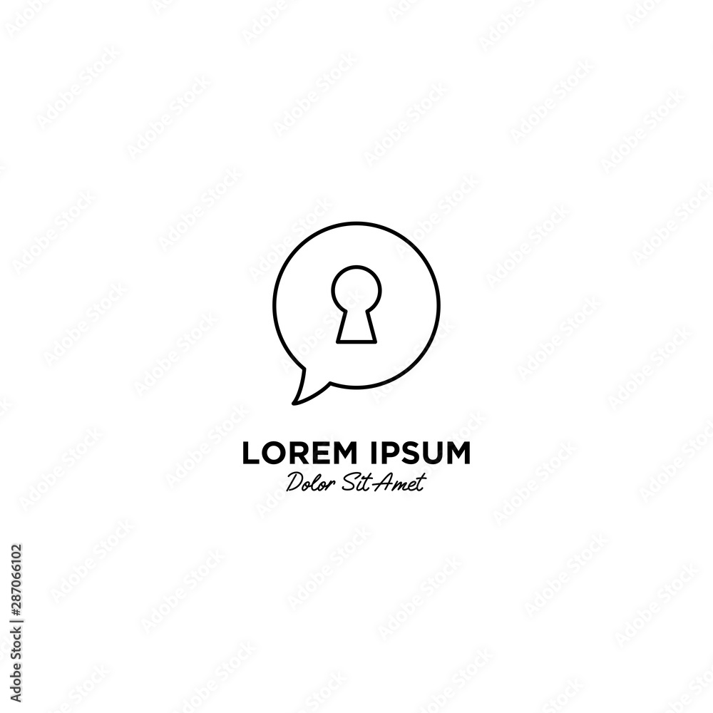 Private Chat logo vector icon illustration line outline monoline Private Chat logo vector icon illustration line outline monoline
