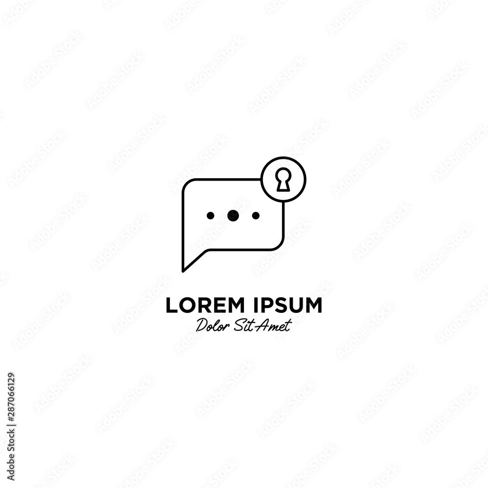 Private Chat logo vector icon illustration line outline monoline Private Chat logo vector icon illustration line outline monoline