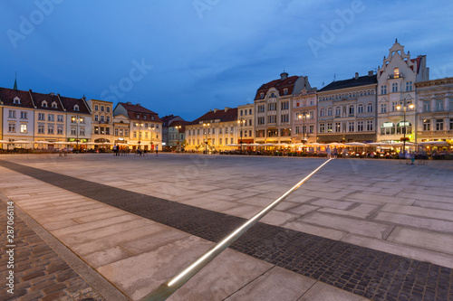 Bydgoszcz by night. The main square in the old town