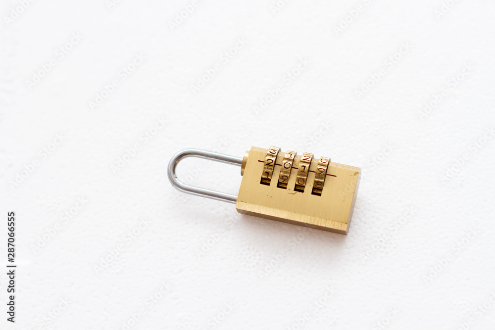 combination padlock on white background combination padlock on white background