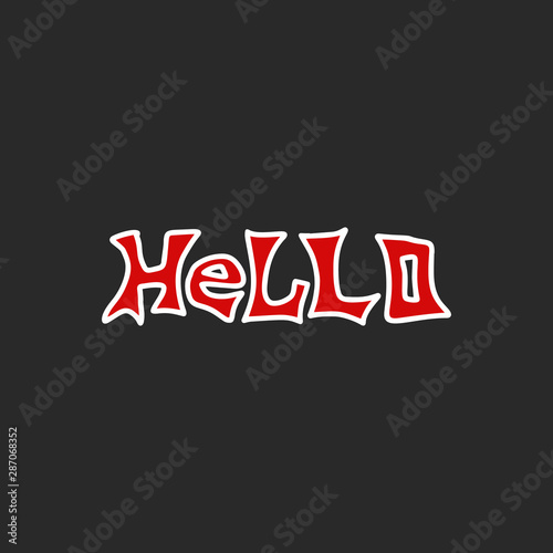 Simple handwritten word HeLLO on black background