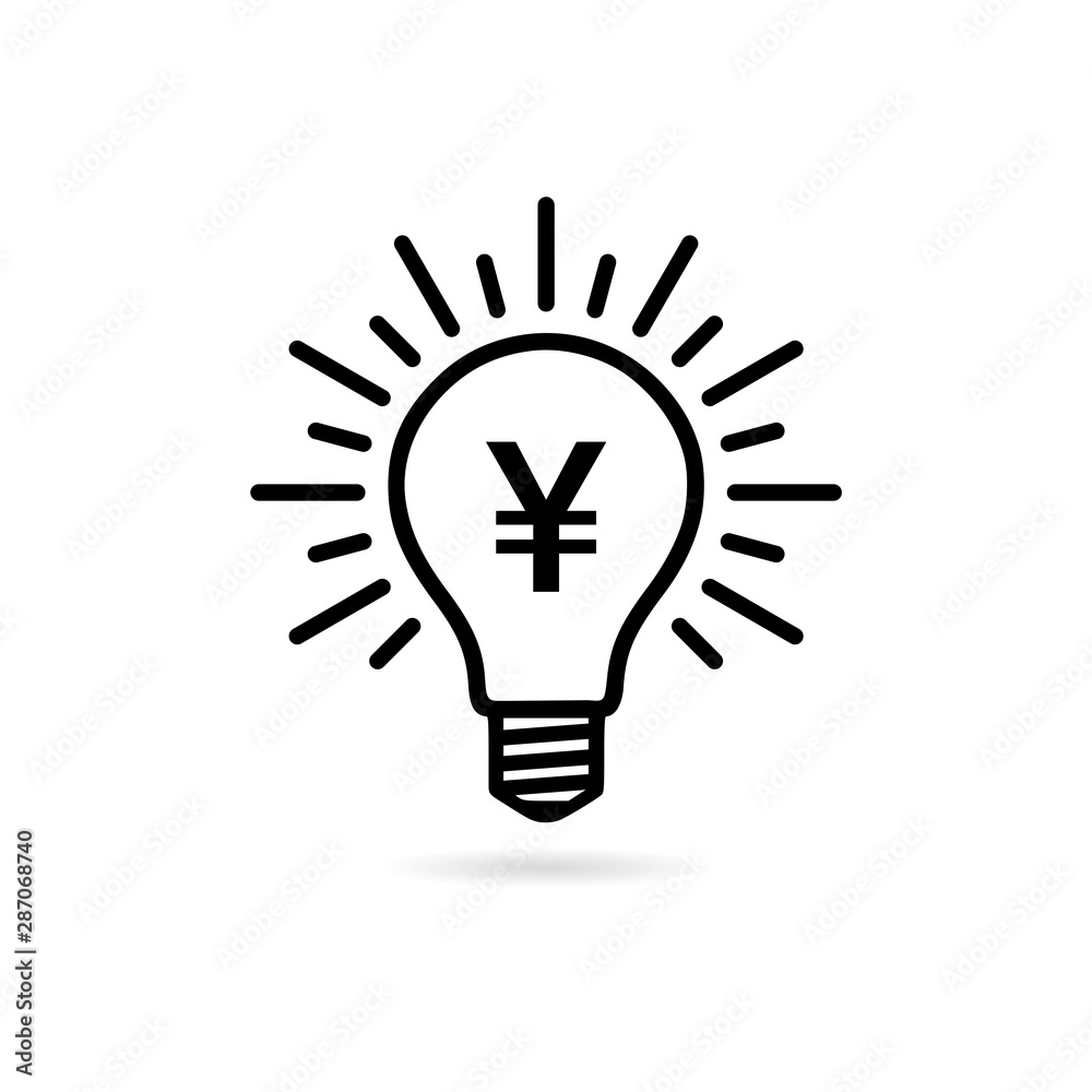 Light bulb with money symbol business concept. Money idea icon Light bulb with money symbol business concept. Money idea icon