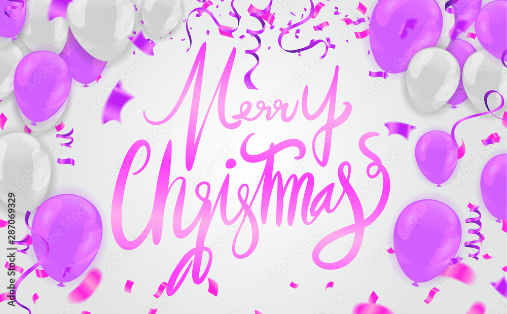 Merry christmas text vector on background. Lettering for invitation, prints and posters. Hand drawn  Vector illustration. Hand drawn