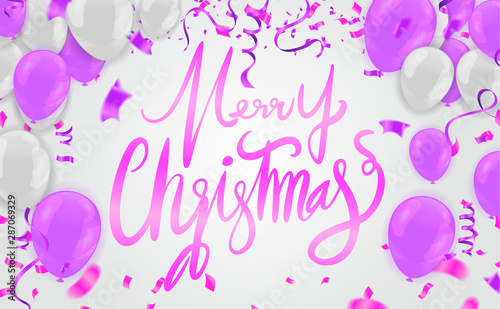 Merry christmas text vector on background. Lettering for invitation, prints and posters. Hand drawn  Vector illustration. Hand drawn © Sompong