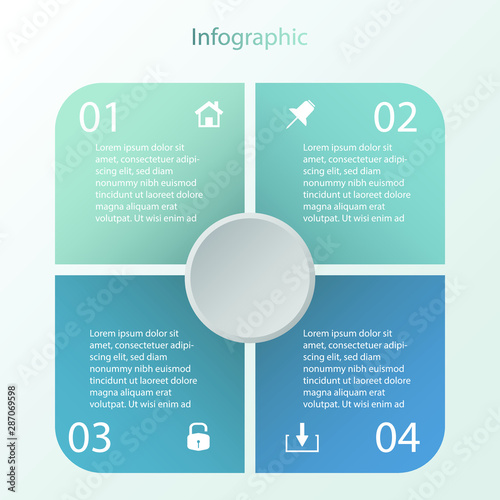 Infographic business of 4 step 