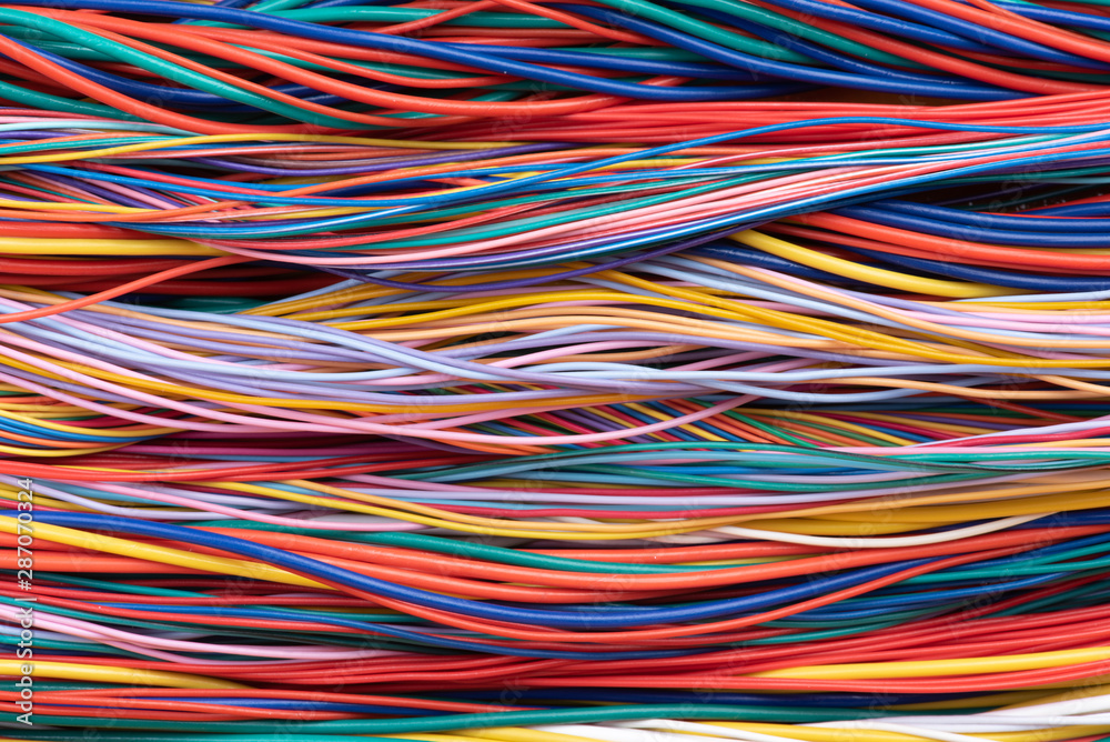 Telecommunications network installation of multicolored cable