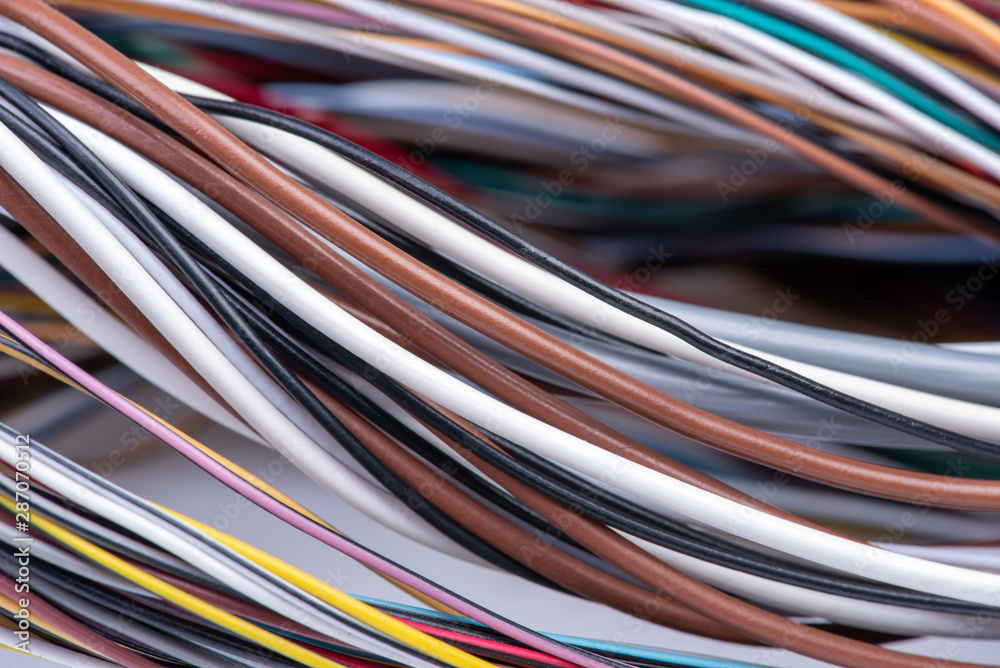Electrical Wiring Cable Installation Closeup Electrical Wiring Cable Installation Closeup