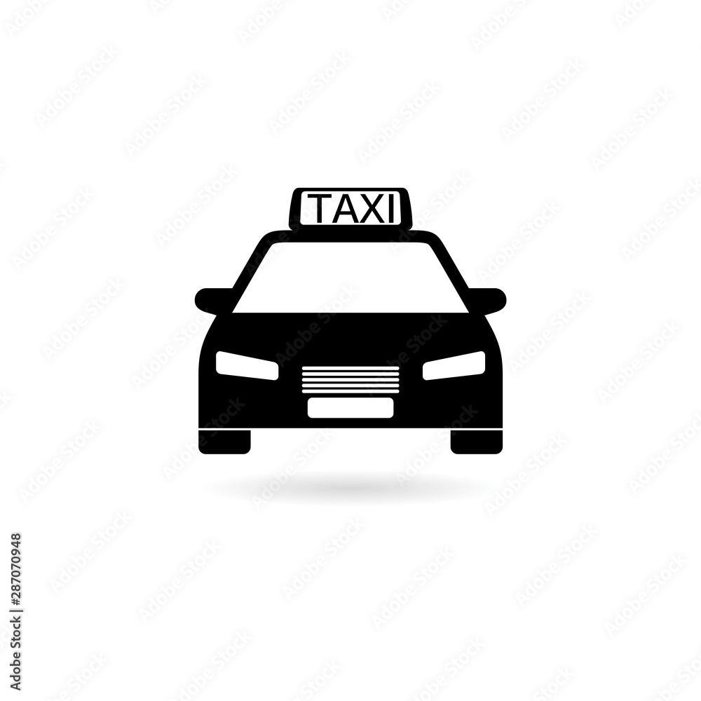 Taxi Car Icon. Shadow Design