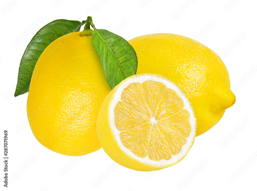 Fresh lemons isolated on white background with clipping path Fresh lemons isolated on white background with clipping path