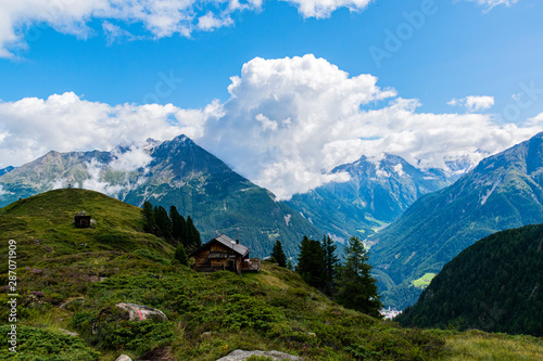 mountain hut and clouds six