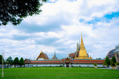 Bangkok, Thailand - Aug 18,2019 : Grand Palace in Bangkok and Wat Phra Kaew Temple