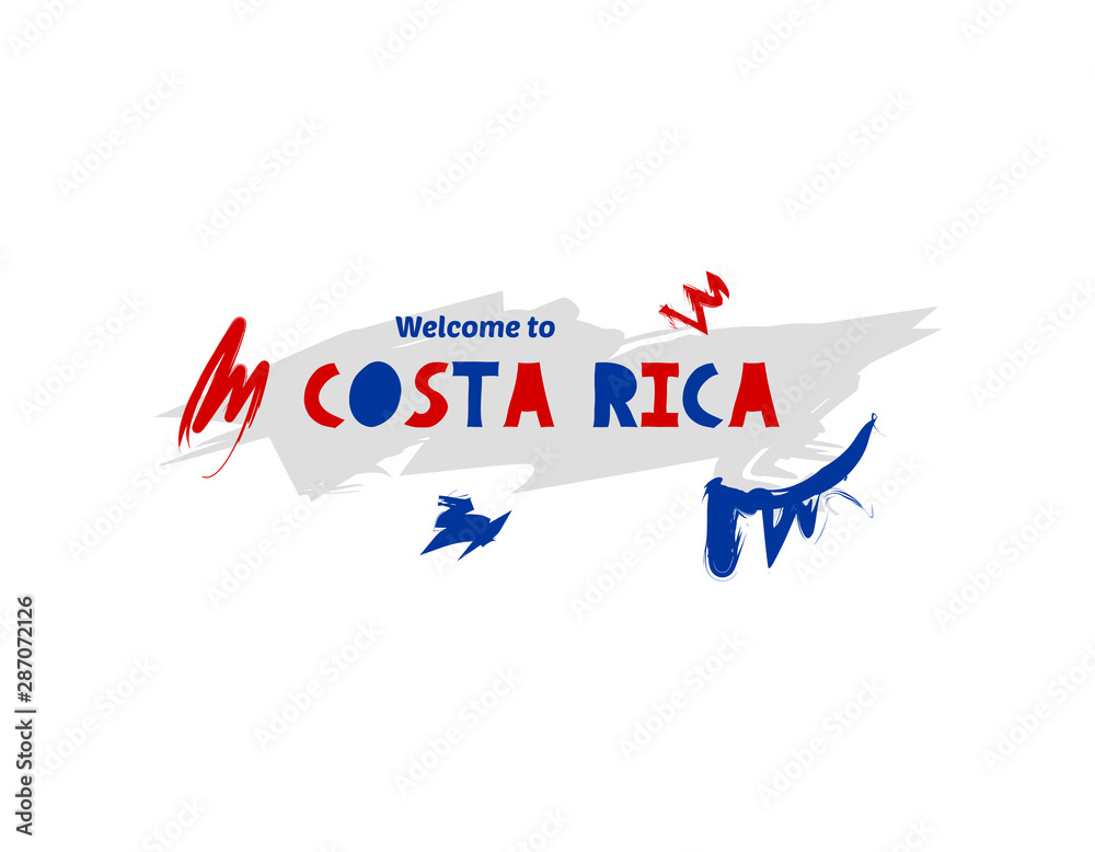 Welcome to Costa Rica. Name country template design for greeting card, banner, poster.