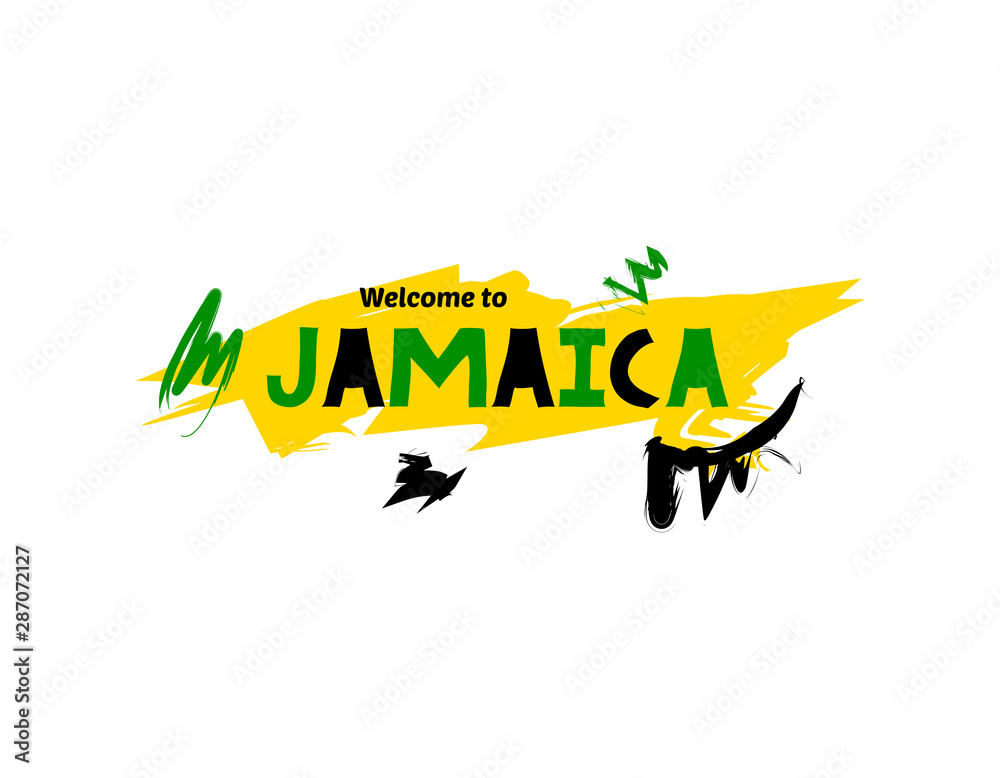 Welcome to Jamaica. Name country template design for greeting card, banner, poster. Welcome to Jamaica. Name country template design for greeting card, banner, poster.
