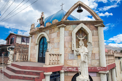 Beautiful church on the road between Sogamoso and Corrales on the municipality of Topaga in the departament of Boyaca in Colombia photo