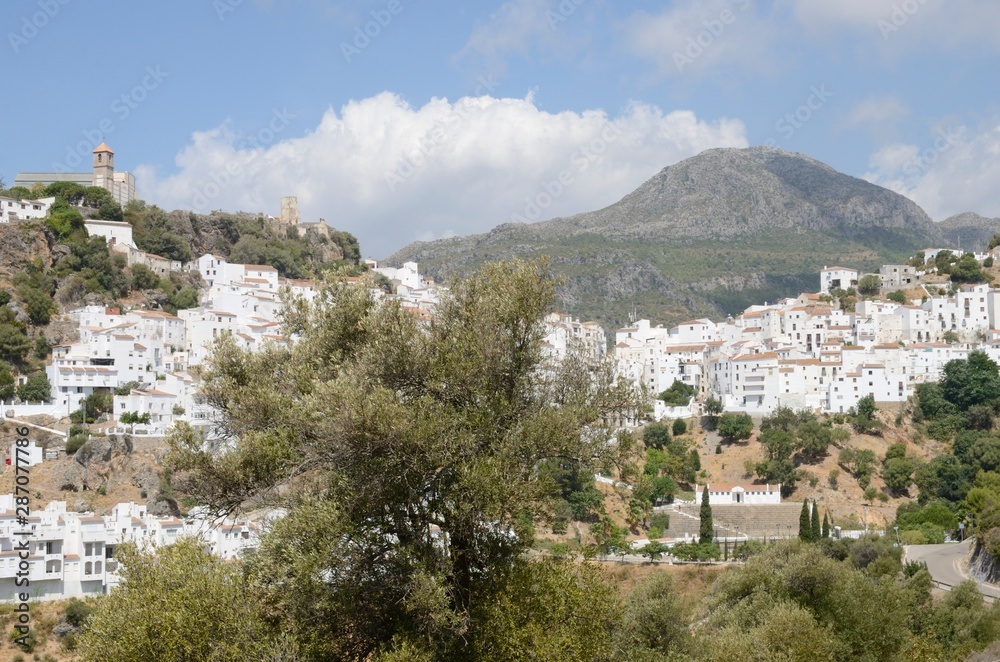 Mountain white village in Casares, Andalusia, Spain