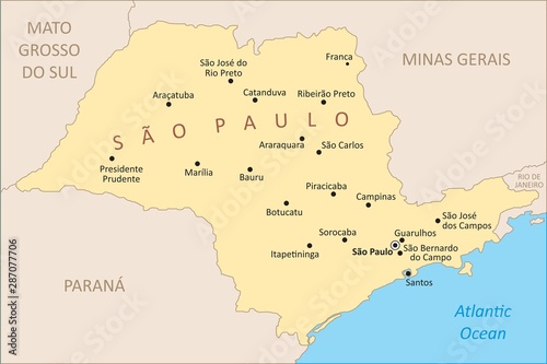 Sao Paulo State region map