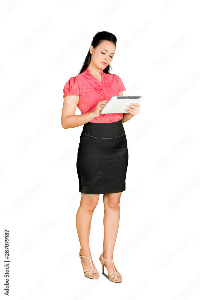 Business woman using tablet while standing Business woman using tablet while standing