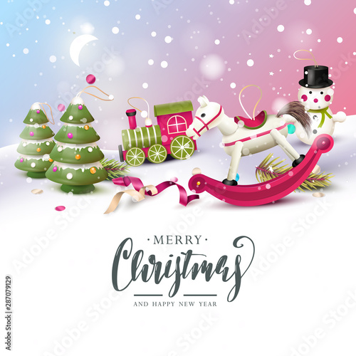 Christmas traditional wooden toys decorations