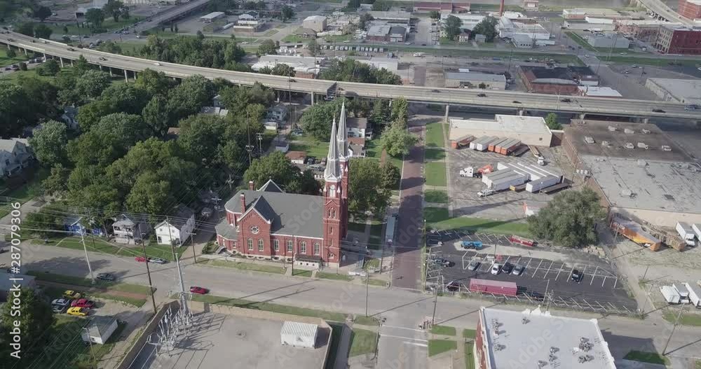 Drone Descent over Old Brick Church Drone Descent over Old Brick Church