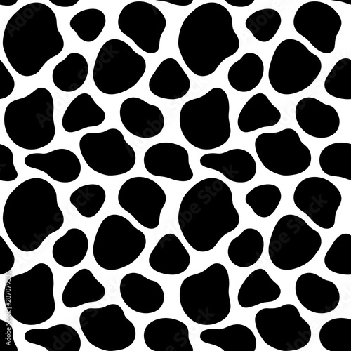 Vector illustration, cow spots seamless pattern. Black color.