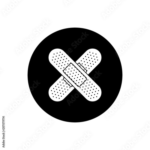 Adhesive plaster button icon. Vector EPS.