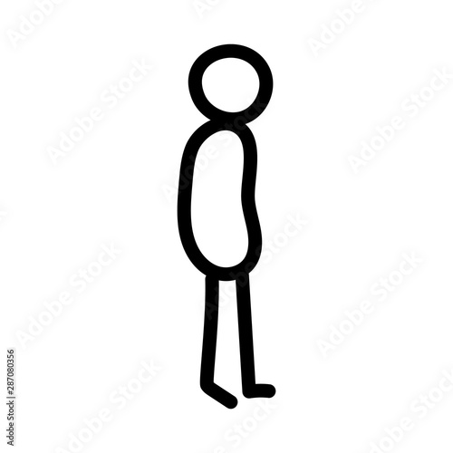 Vector illustration, business scribing doodle. Standing man.
