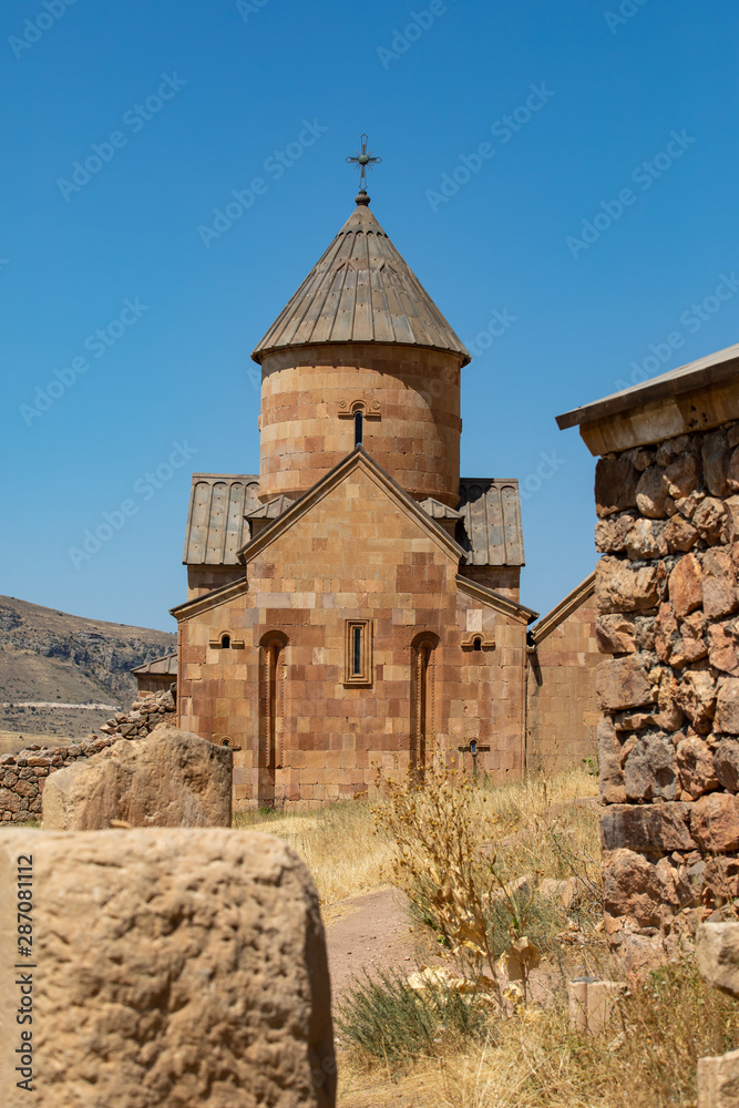Noravank , Armenian Apostolic Church . 13th-century Armenian monastery , Located in Amaghu Valley, Vayots Dzor Province, Armenia . Noravank , Armenian Apostolic Church . 13th-century Armenian monastery , Located in Amaghu Valley, Vayots Dzor Province, Armenia .