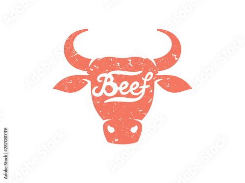 Bull head logo. Bull icon isolated on white background